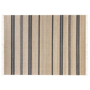 Tappeto in iuta beige e grigio con motivo a righe e nappe 160 x 230 cm soggiorno camera da letto stile boho