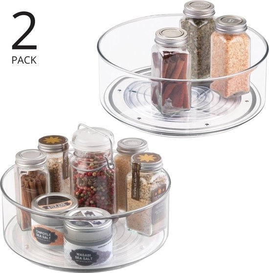 Due piani di rotazione - carrousel/riposo per erbe - ideale sostegno in cucina per olio di condimento, erbe, spezie, bottiglie, lattine e scatole