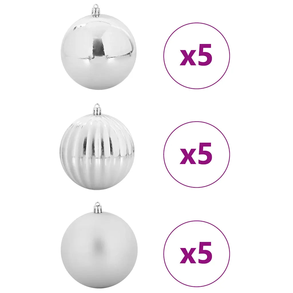 Set di palline di Natale XL 15 pcs Argento Plastica