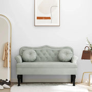 Panca con Cuscini Grigio Chiaro 120,5x65x75 cm Velluto 372140