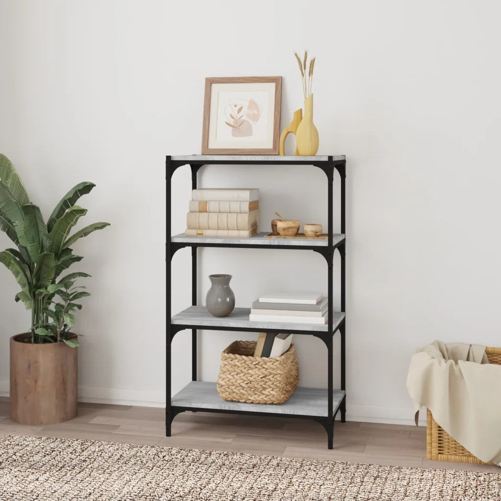 Libreria Grigio Sonoma 60x33x100 cm Legno Multistrato e Acciaio 819330