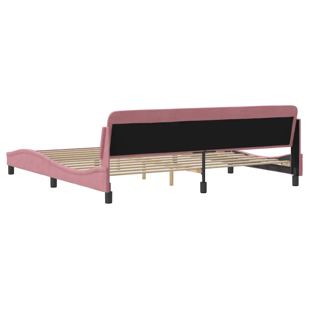 Giroletto-Struttura Letto Dover Rosa 200x200 cm in Velluto