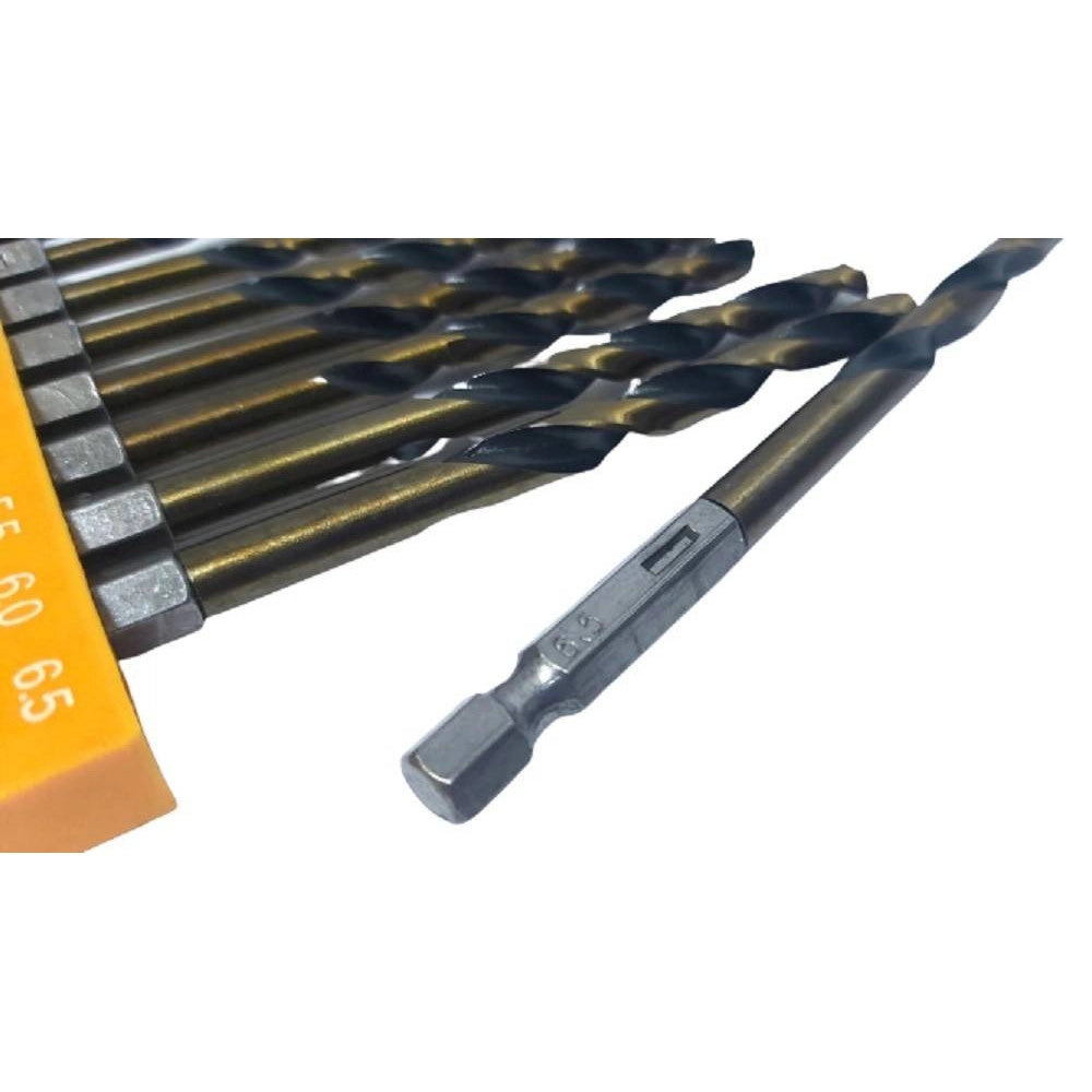 Trade Shop - Set 13 Punte Esagonale Trapano Avvitatore Inserti Titanio Attacco 1/4" 1,5-6,5mm -