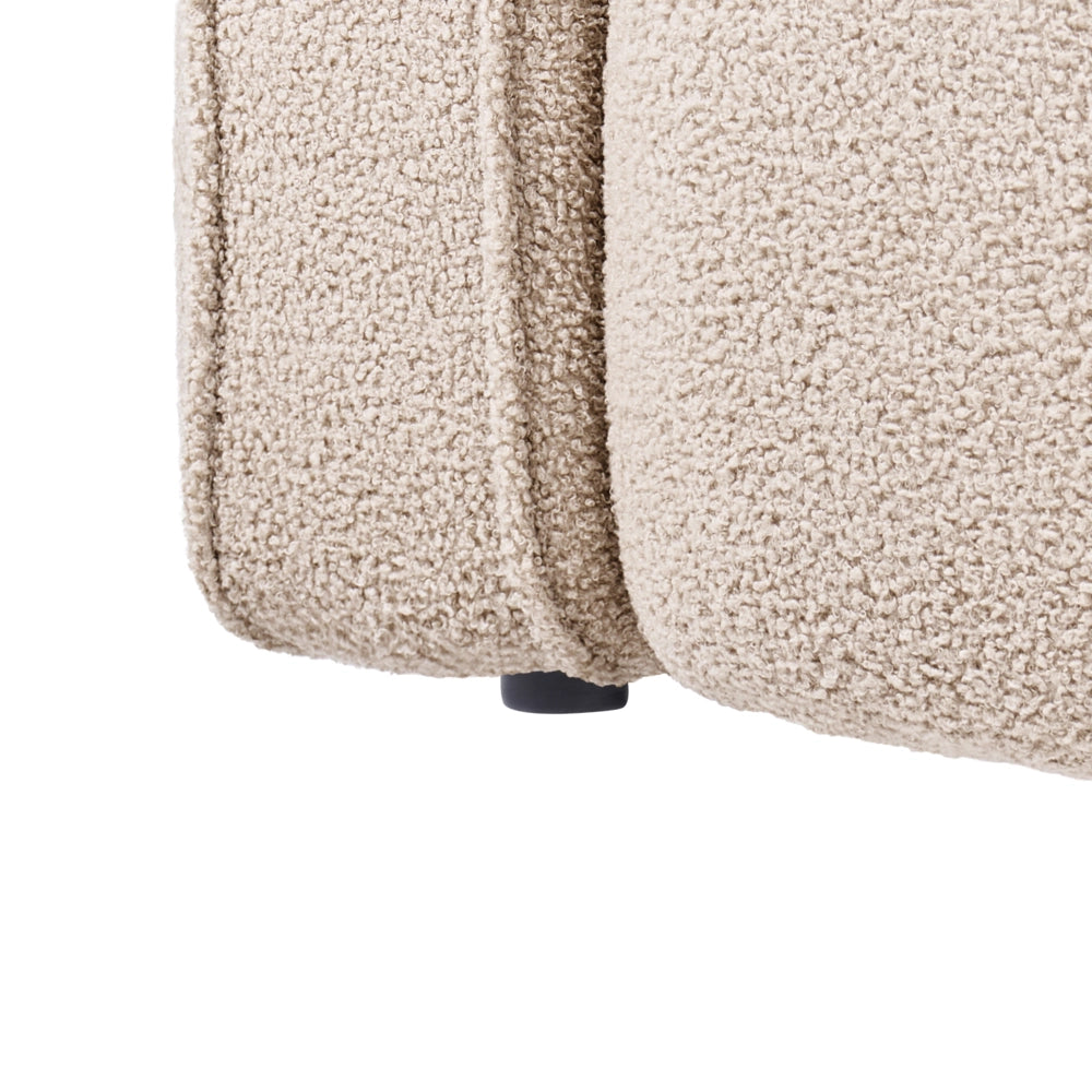 Divano a 2 posti Rivestimento bouclé beige Forma a nuvola imbottita Divano Stile moderno minimalista Soggiorno