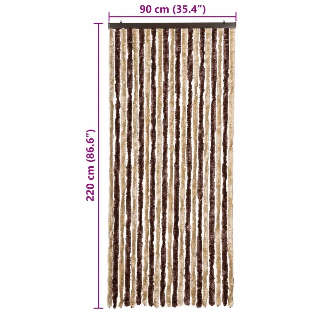 Zanzariera Beige e Marrone Chiaro 90x220cm Ciniglia CFW8207971