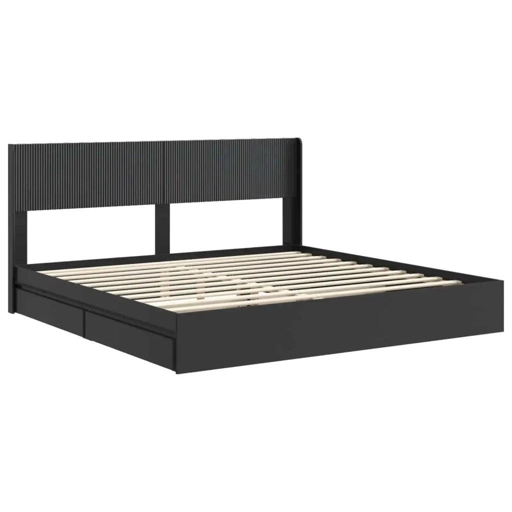 Struttura del letto con stoccaggio e testata 3 pcs-Giroletto con contenitore 408182