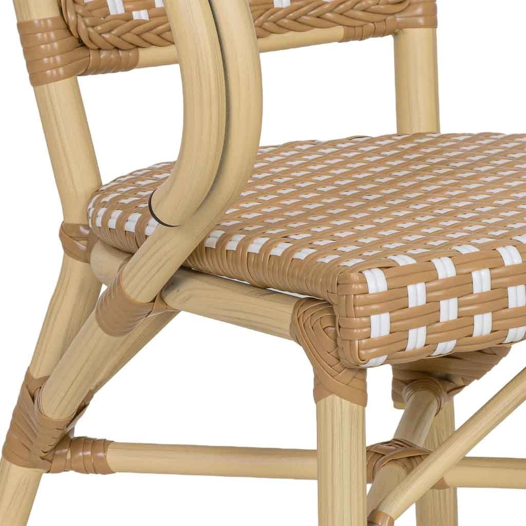 Fauteuil in rotin sintetico crème 57x57x84 cm (hauteur)