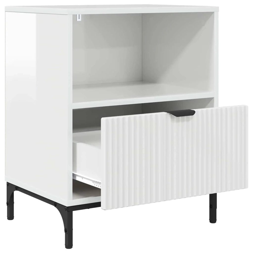 Armadio da Notte 2 pcs Bianco lucido 49 x 36 x 61 cm 883483
