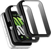 Hoesa 2 in 1 per Samsung Galaxy Fit 3 con protezione completa e vetro resistente ai graffi - schermo protettivo - nero - coprihose universale