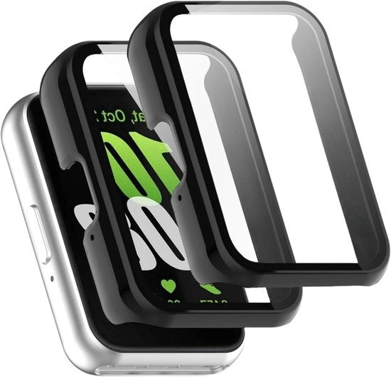 Hoesa 2 in 1 per Samsung Galaxy Fit 3 con protezione completa e vetro resistente ai graffi - schermo protettivo - nero - coprihose universale
