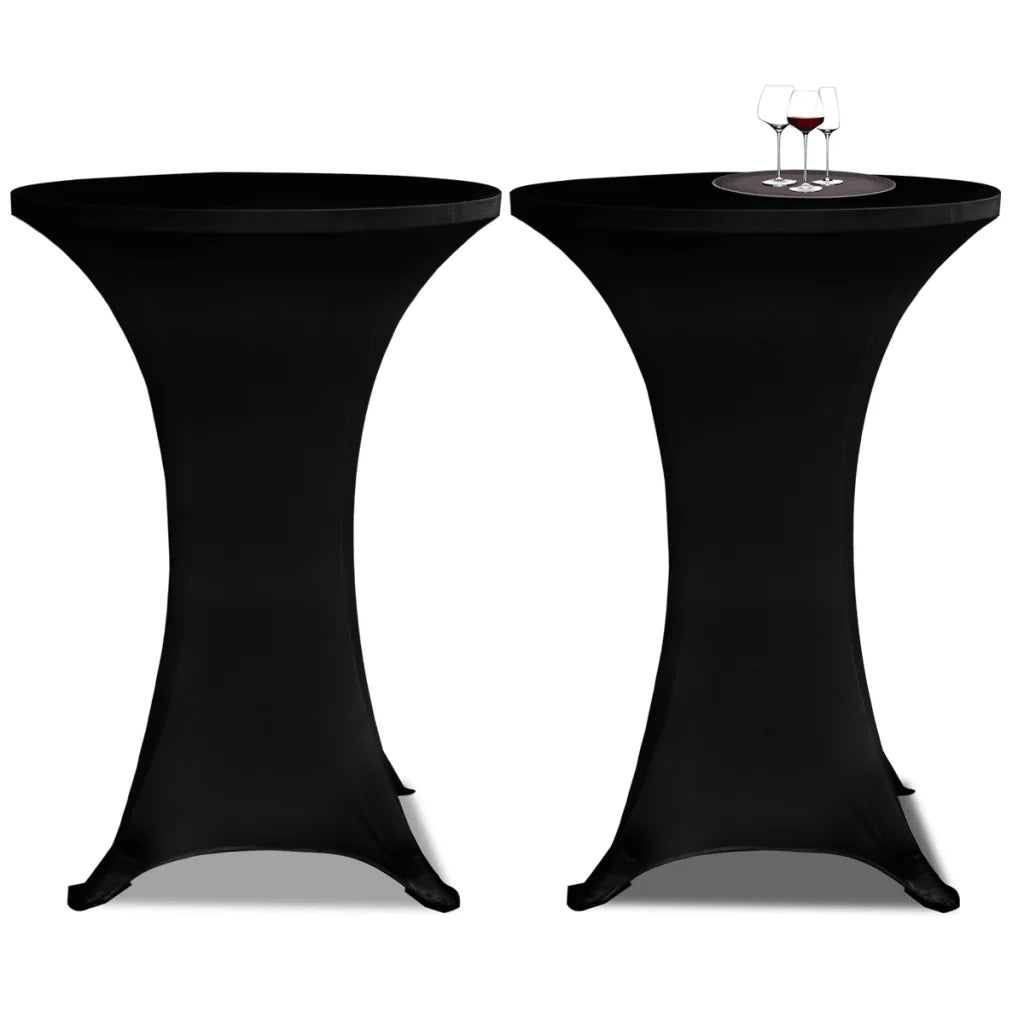 Copritavolo ?70 cm Nero Tessuto elasticizzato 2 pezzi cod mxl 60539