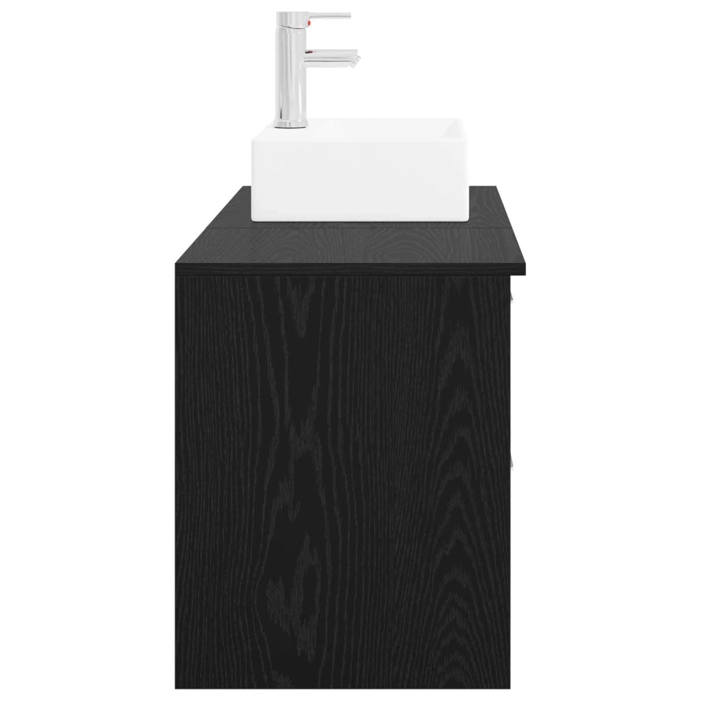 Set di mobili per il bagno 2 pcs Rovere Nero 3403889