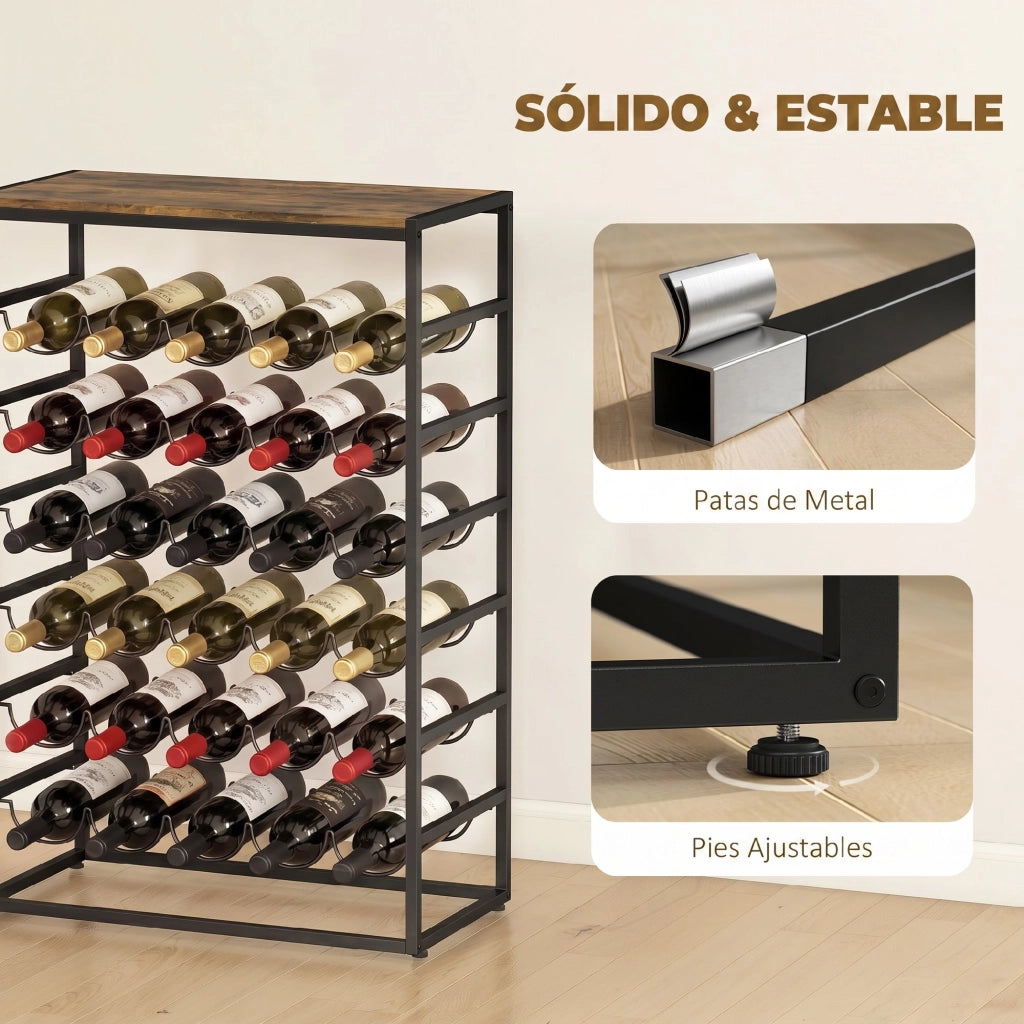 Portabottiglie 30 Bottiglie 6 Ripiani ¨C Xylo ¨C Effetto Legno Marrone Rustico 59x30x88,5cm