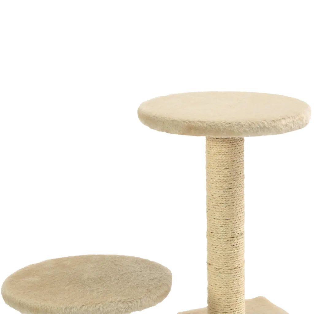 Albero per Gatti con Pali Tiragraffi in Sisal 60 cm Beige 170519