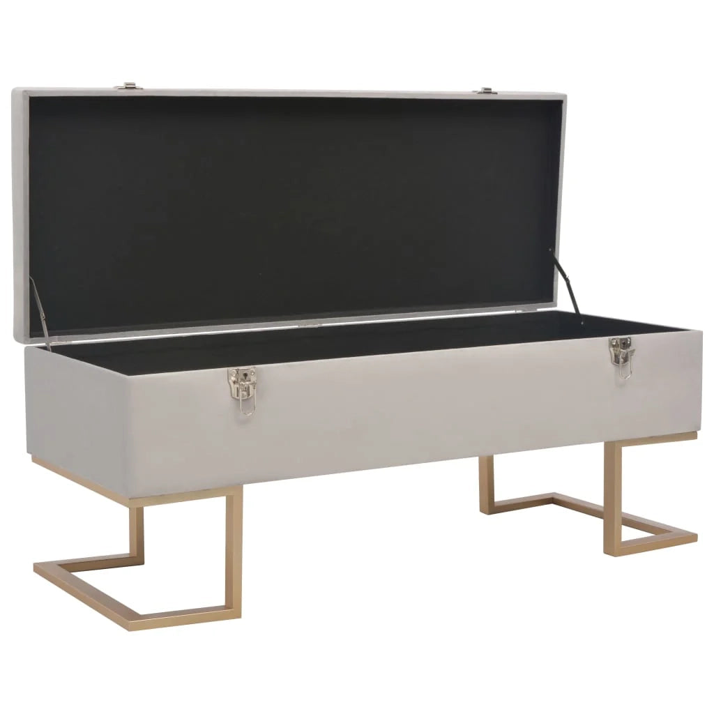 Panca con vano contenitore 105 cm velluto grigio 02_0010879