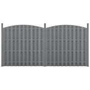 Set di 2 Pannelli Steccato ad Arco con Doghe in WPC e Base in Acciaio (AxL)185x376 cm - Grigio NEU.HOLZ
