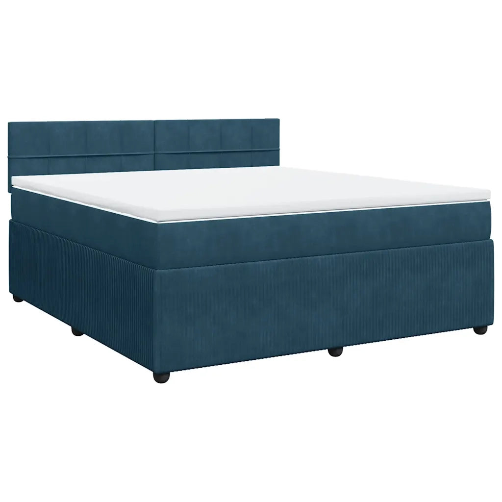 Giroletto a Molle con Materasso Blu 180x200 cm in Velluto 3290110