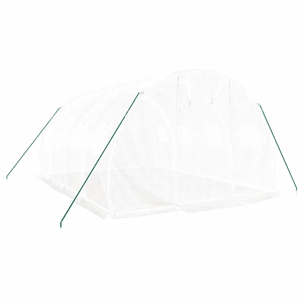Serra con struttura in acciaio bianca 12 m2 4x3x2 m CFW5376328