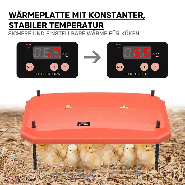 Fudajo Chioccia artificiale 45x60cm 60W Piastra termica per 50-55 pulcini, temperatura regolabile
