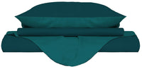 Copripiumino con Sacco e Federe Doubleface Verde Petrolio/Verde Bottiglia 1 Piazza e Mezzo
