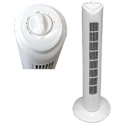 Trade Shop - Ventilatore A Torre Bianco Colonna H81 3 Velocità 45 W Slim Oscillante Flusso Aria Fresca -