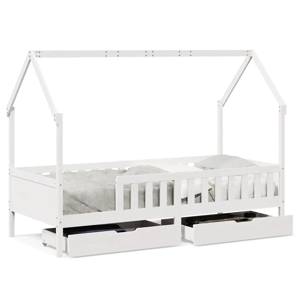 Giroletto Bambini con Cassetti 80x200 cm Legno Massello di Pino