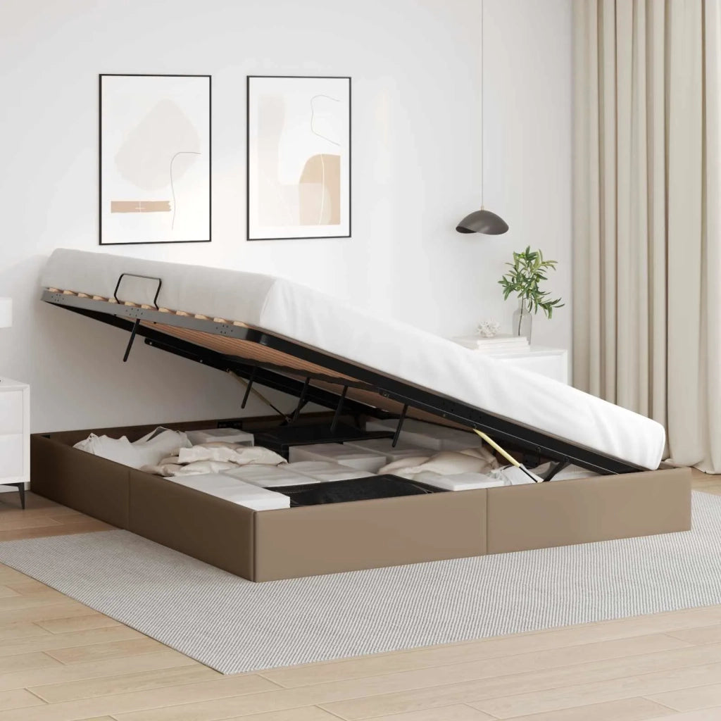 Letto ottomano Cappuccino 180 x 200 cm Pelle Sintetica 3442785