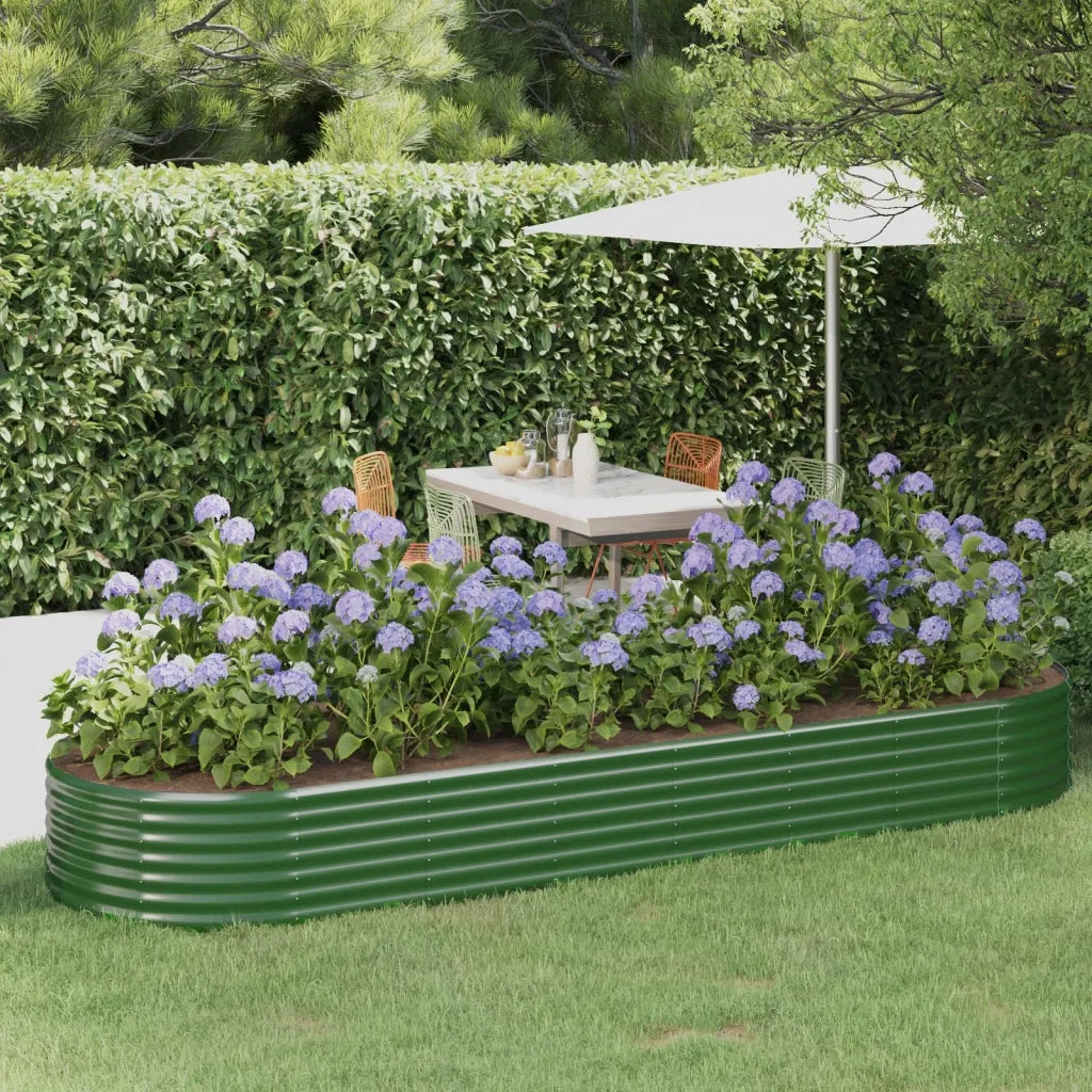 Letto Giardino Acciaio Zincato 322x100x36 cm Verde 318998