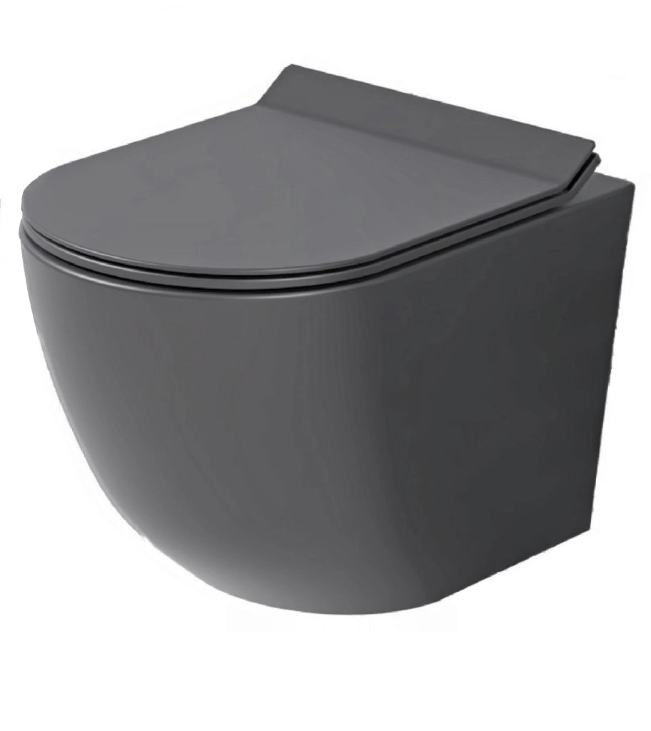 Sanitari Sospesi Wc Bidet Copriwater Sof Close Grigio Opaco Bent