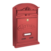 ALUBOX LETTERE Cassetta Postale Da Esterno 42X27X8,5 Cm Cassetta Posta Alluminio Pressofuso Cassetta Lettere Serratura Ottone Apertura A Vasistas Impermeabile Formato Rivista COLORE: ROSSO
