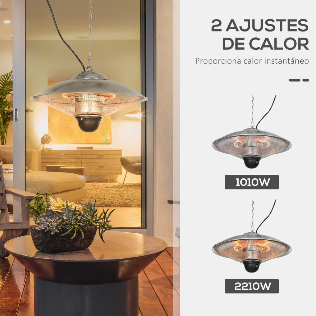 Calefactor a Infrarossi da Esterno ¨C zephmum ¨C ?58.5x33 cm 1010/2210W Grigio