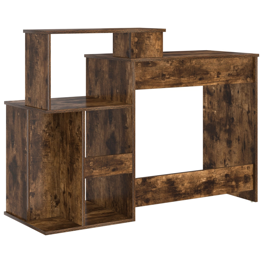 Scrivania con storage Rovere affumicato 120.5x44x88.5 cm Legno ingegnerizzato