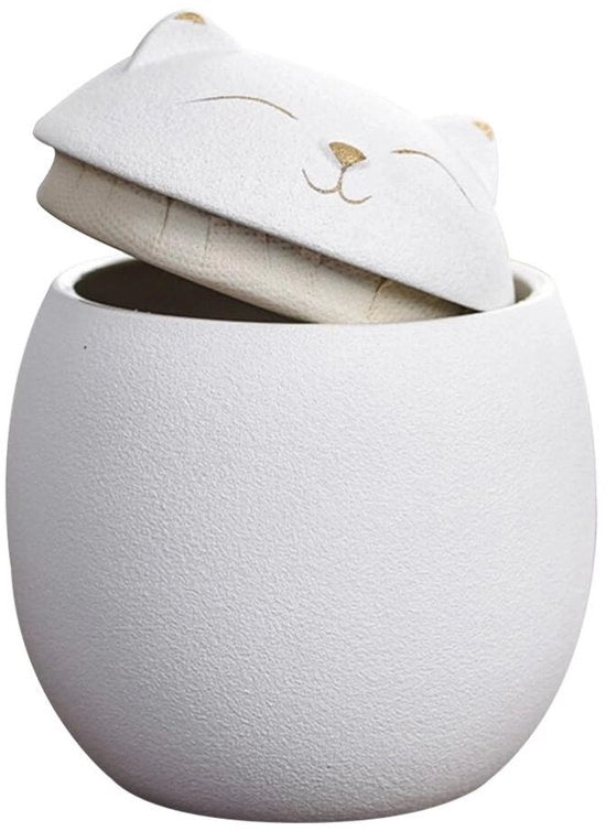 Contenitore di Cibo a Cassetta con Forma di Gatto Fortunato - Materiale Ceramico - Lattina di Suiker - Contenitore di Cibo a Cassetta con Coperchio - Materiale Resistentente all'Aria