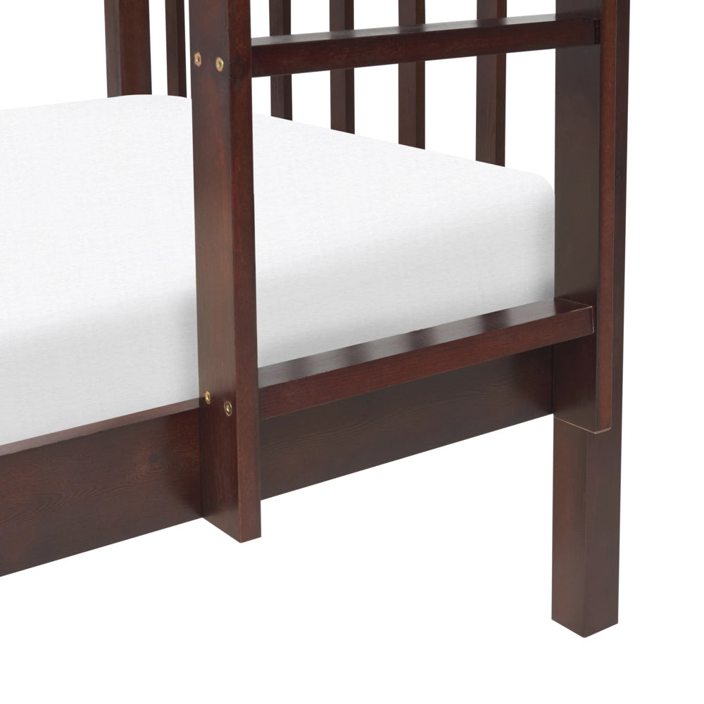 Letto a castello letto doppio in legno di pino scuro 90 x 200 per bambini cameretta