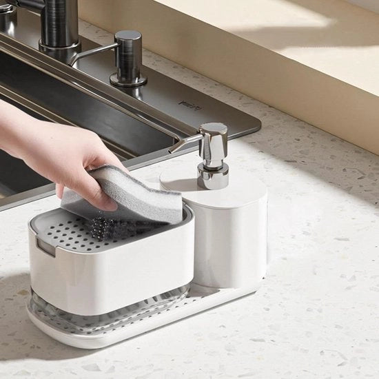Set di sapone per mani e piatti con dispensatore di sapone e contenitore per asciugamani per piatti in contenitore in html