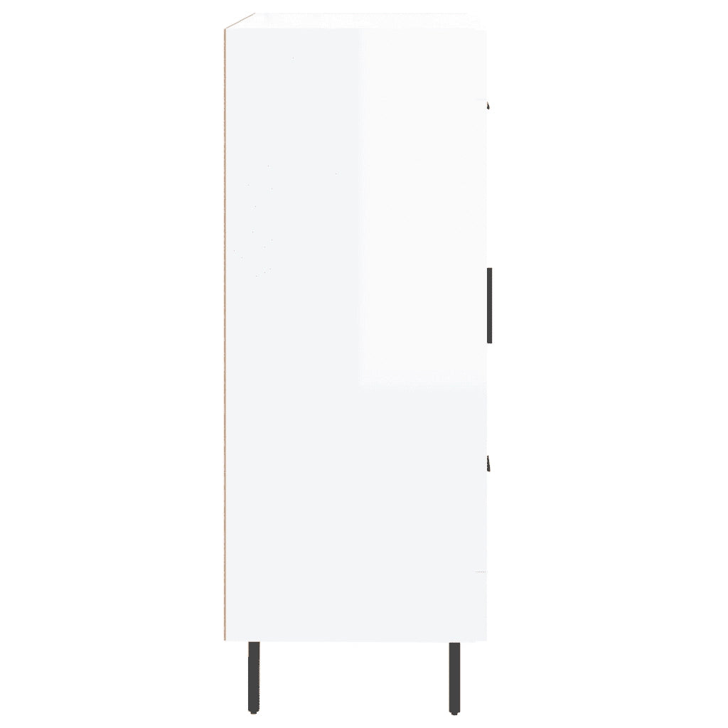 Credenza-Buffet-Armadio da cucina 69,5x34x90 cm in Legno Multistrato Bianco Lucido 860553