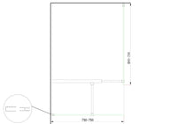 Doppia Parete Doccia Walk-in Con Braccio Di Sostegno Superiore a T Vetro 8 mm Reversibile 73-75 x 68-70 H 200 cm