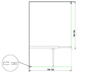 Doppia Parete Doccia Walk-in Con Braccio Di Sostegno Superiore a T Vetro 8 mm Reversibile 73-75 x 73-75 H 200 cm