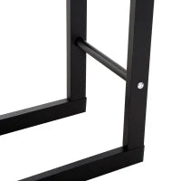 Homcom Porta Legna per Casa e Giardino in Ferro Nero, 60x25x100cm