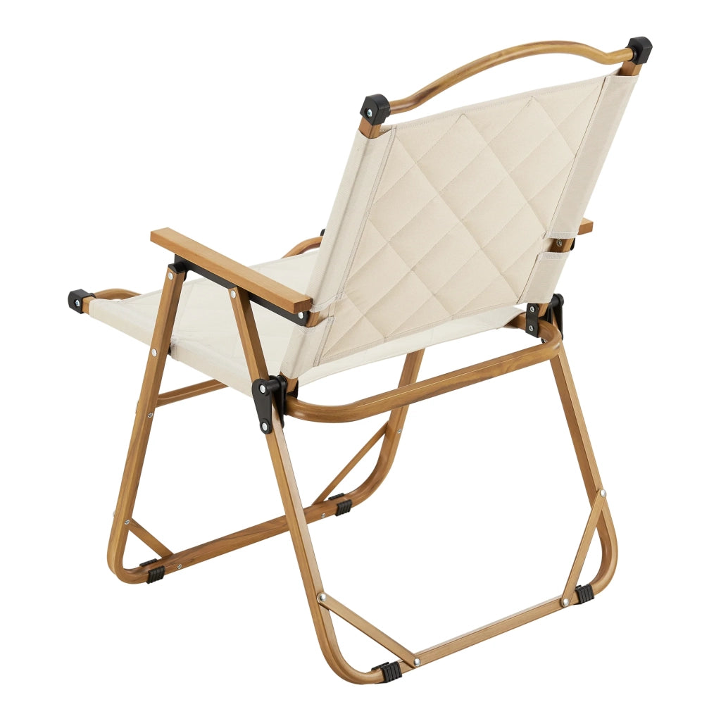Set tavolo e 4 sedie da campeggio in tessuto Oxford 600D effetto legno beige 03_0010694