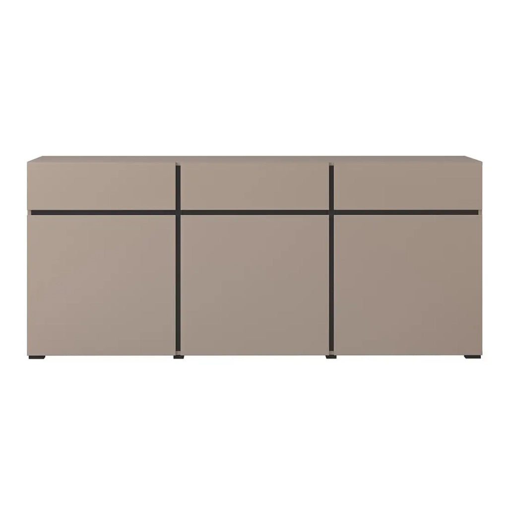 Buffet colore beige e nero 180cm collezione HAVANA. Credenza design con 3 porte e 3 cassetti.