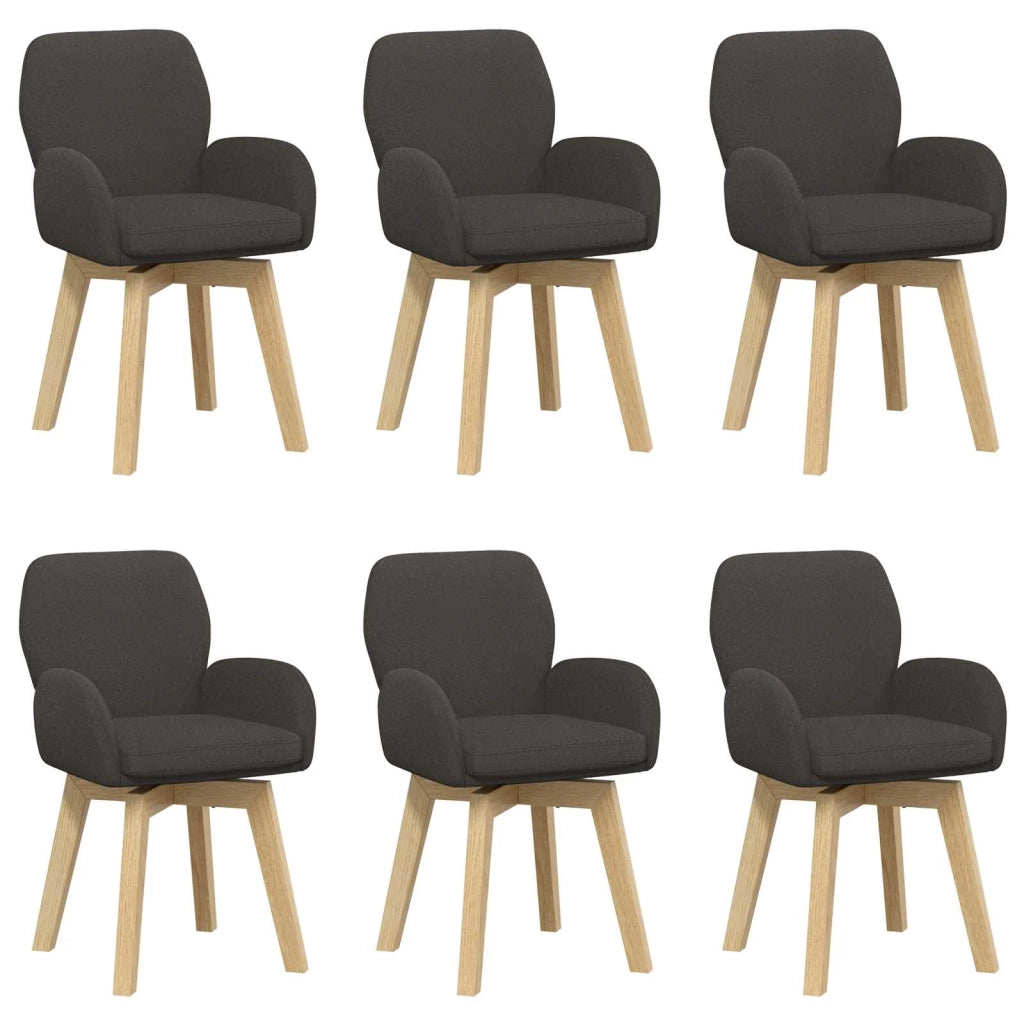 Sedie da pranzo girevoli 6 pcs Bouclé Grigio Scuro 3428292