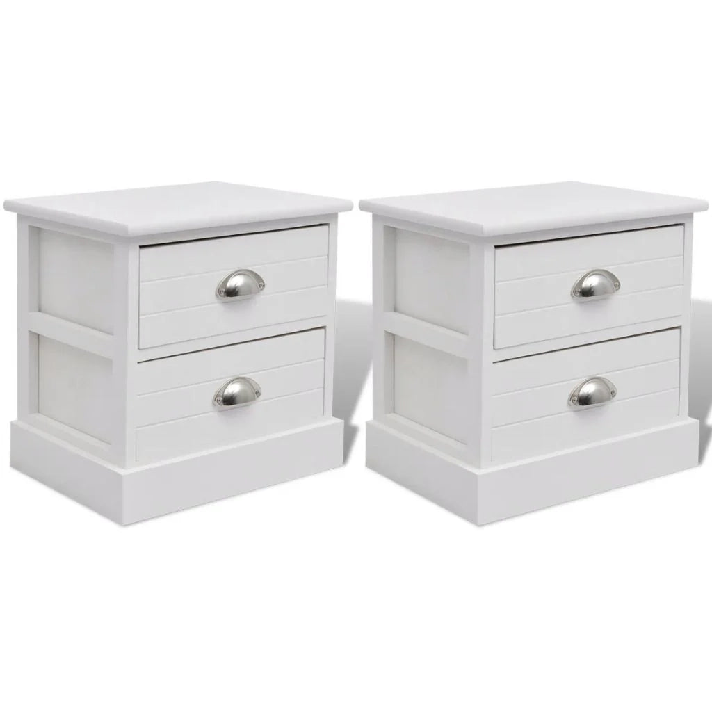 Comodino comodino cassettiera armadio mobili per camera da letto 2 pezzi bianco 1402097
