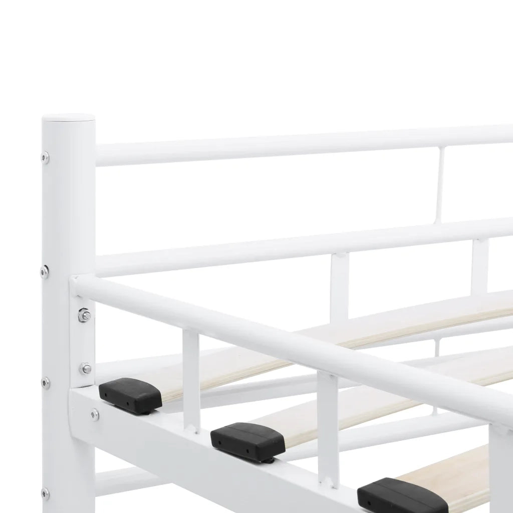 Letto matrimoniale | Letto per adulti | Giroletto Bianco in Metallo 160x200 cm