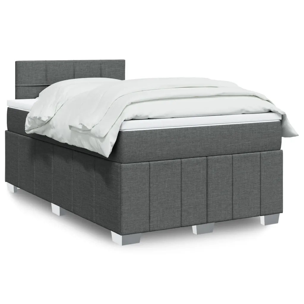 Giroletto a Molle con Materasso Grigio Scuro 120x200 cm Tessuto 3287036