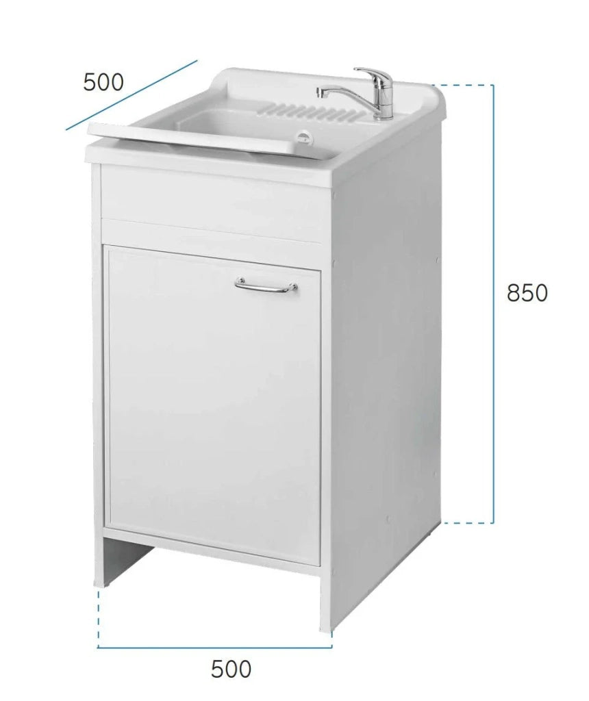 Mobile lavatoio a 1 anta in kit 50x50cm modello Garden per interni ed esterni , pratico e resistente