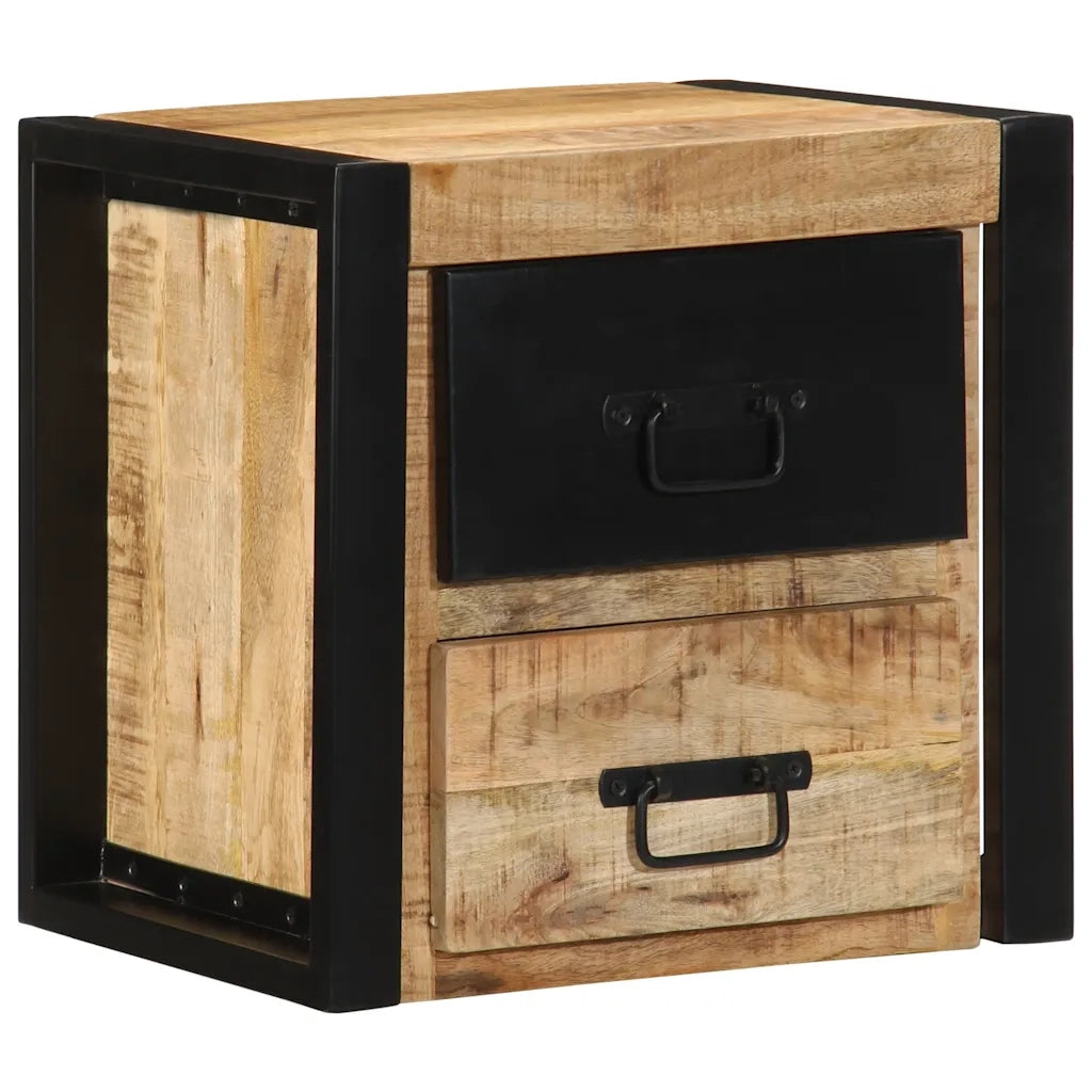 vidaXL Comodini 2 pz 40x35x40 cm in Legno Massello di Mango Grezzo