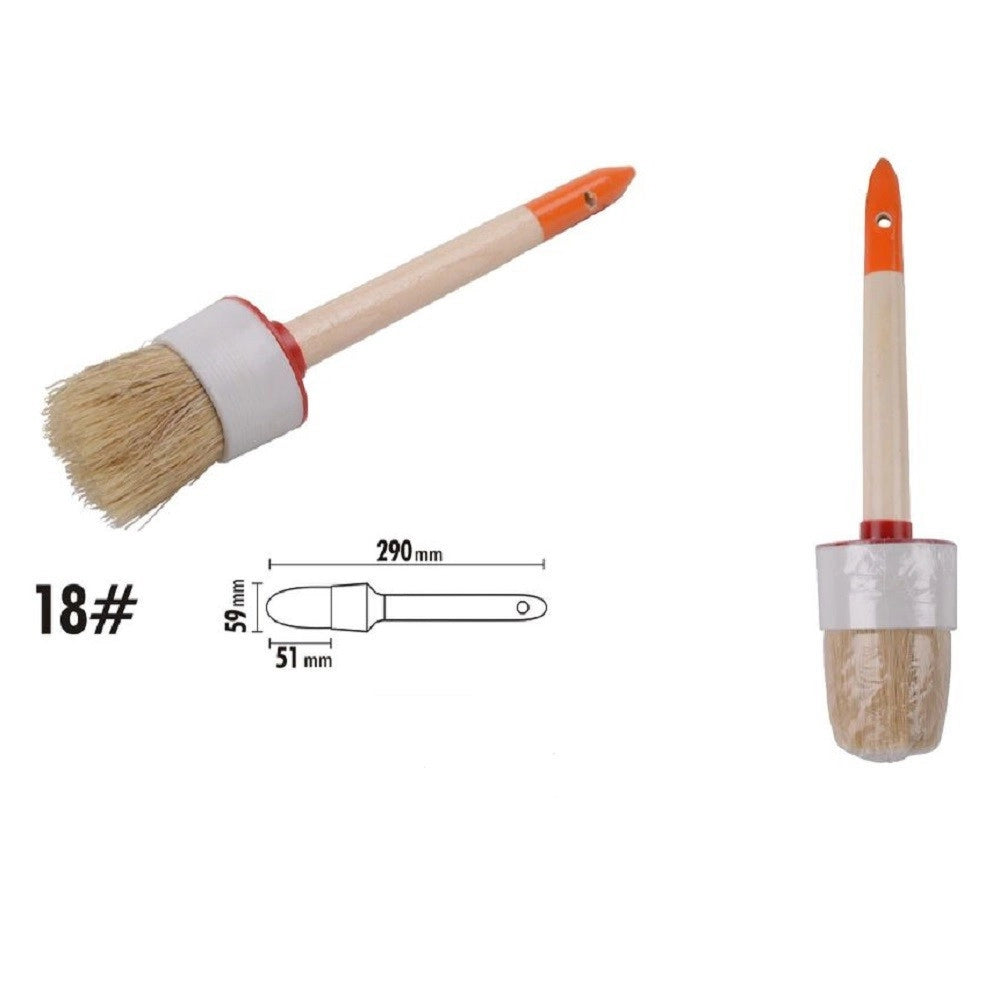 Trade Shop - Pennello Pittura Maniglia In Legno Setole Naturali A Testa Tonda 51mm 18" 90297 -