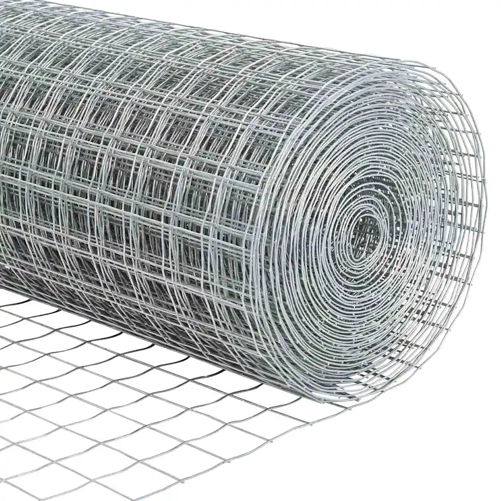 Recinzione da Giardino | Recinzione con Posto Argento 0,4 x 50 m Acciaio e PVC