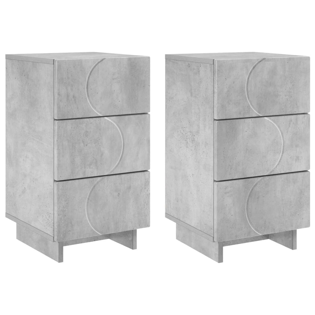 Armadio da Notte 2 pcs Grigio Cemento 33,5 x 34,5 x 60 cm 8011430
